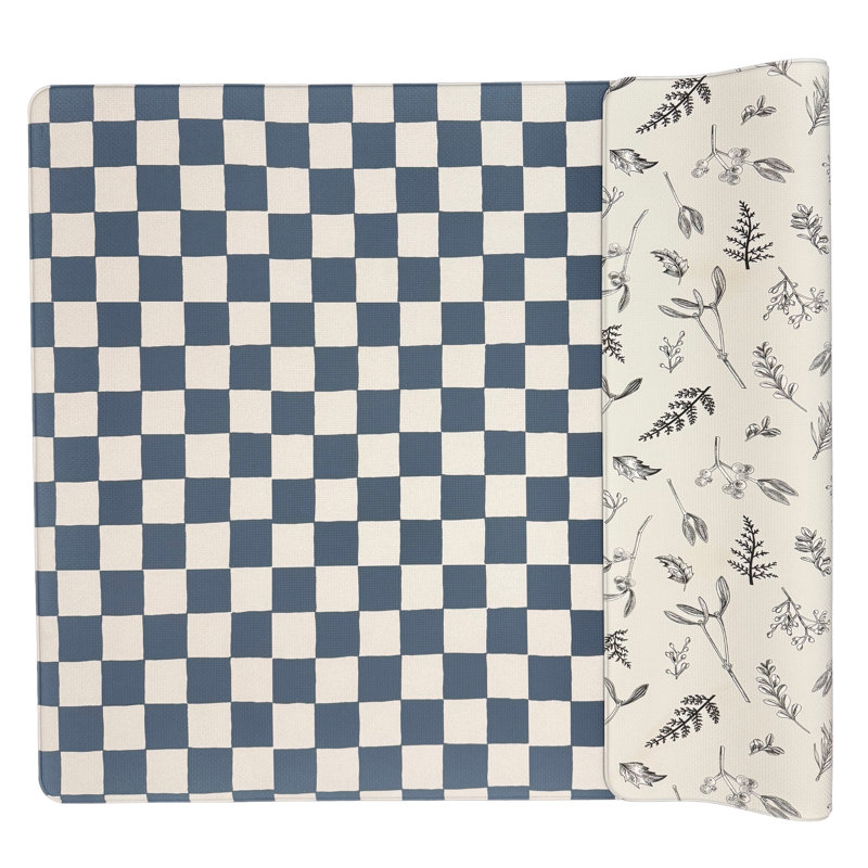 Tapis de jeu pour bébé Little Bot (tapis Ofie, damier Oceanview et plantes)