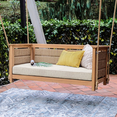 Blaine Teak Porch Swing with Cushion