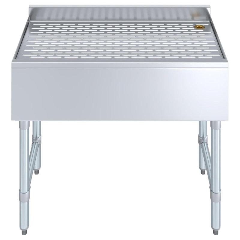 Table de bar en acier inoxydable Express Kitchquip 39 po x 22 po x 16 po, dosseret 3 po