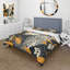 Ensemble de housse de couette jaune et bleu Leopard Collage III - Leopard / Guépard-101242409