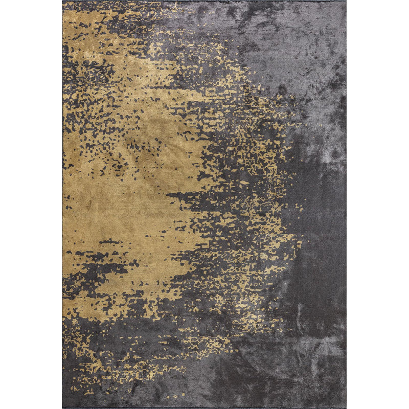 Beber Abstract Hand Loom Indoor / Outdoor Area Rug, Rectangle 7'10" x 9'10"