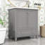 Meuble-lavabo sur pied simple en céramique 30 po Nadira-1040167202