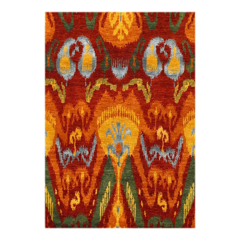 Canvello Multi Color Ikat Design Rug - 4' X 6'
