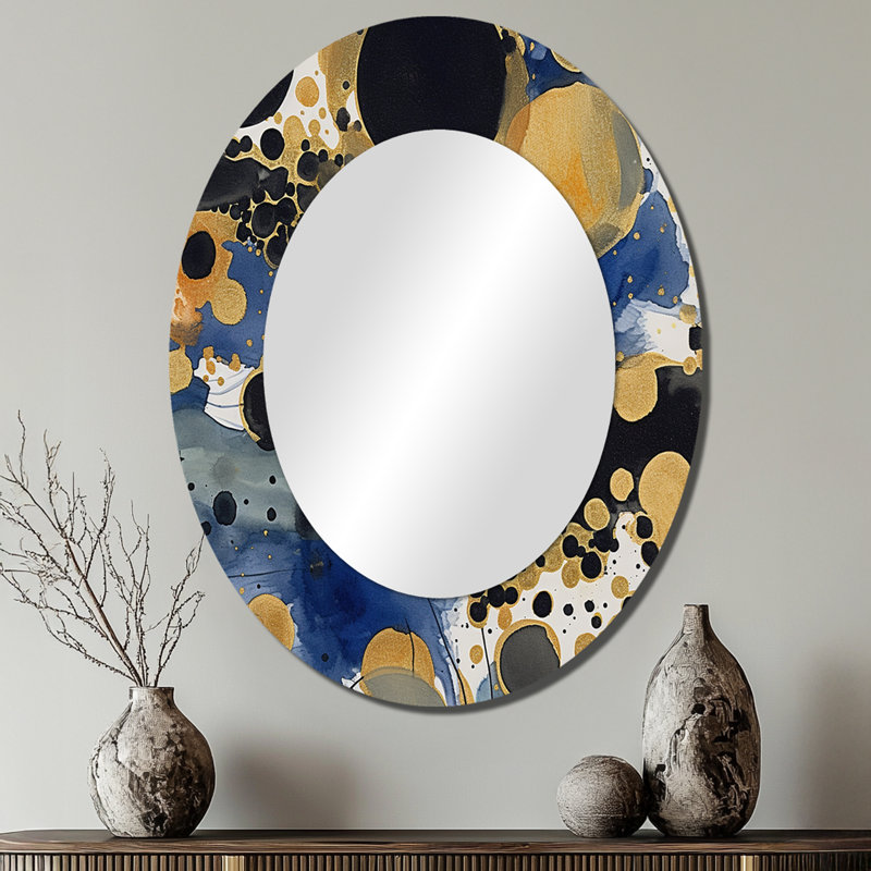 Laurier - Miroir abstrait en métal, 40 po x 30 po
