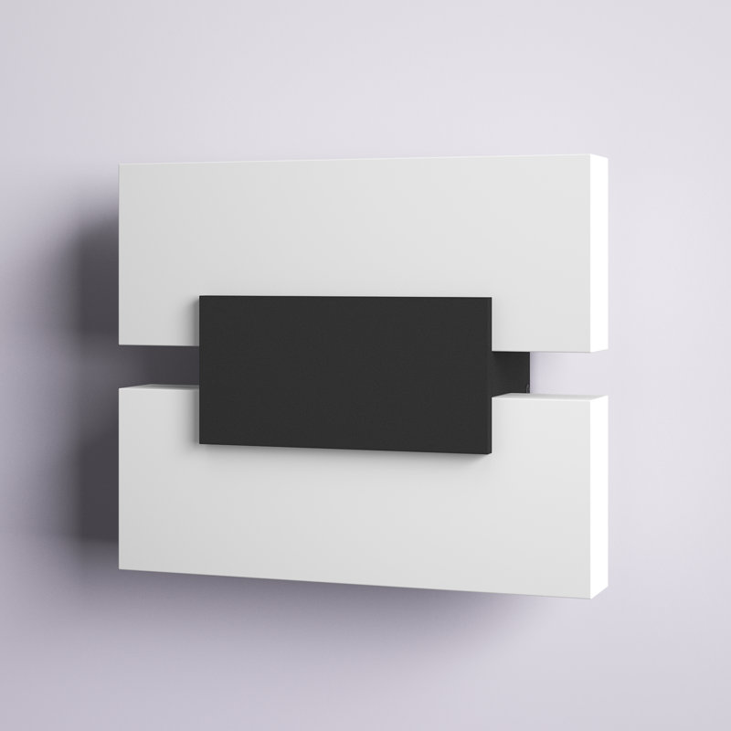 Demelza Glass and Aluminium LED Flush Mounted Sconce, Matte Black