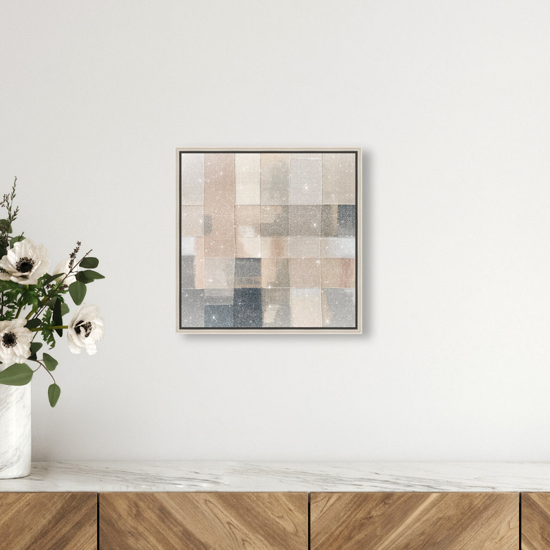 Boxed in Ebony I Canvas Abstract Print by Oliver Gal, Black Frame, 12 x 12, 13"H x 13"W, Silver Frame