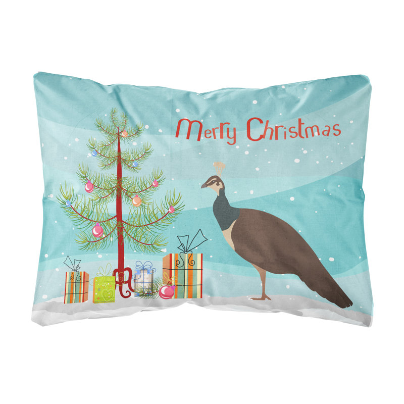  Coussin intérieur / extérieur Indian Peahen Peafowl Christmas