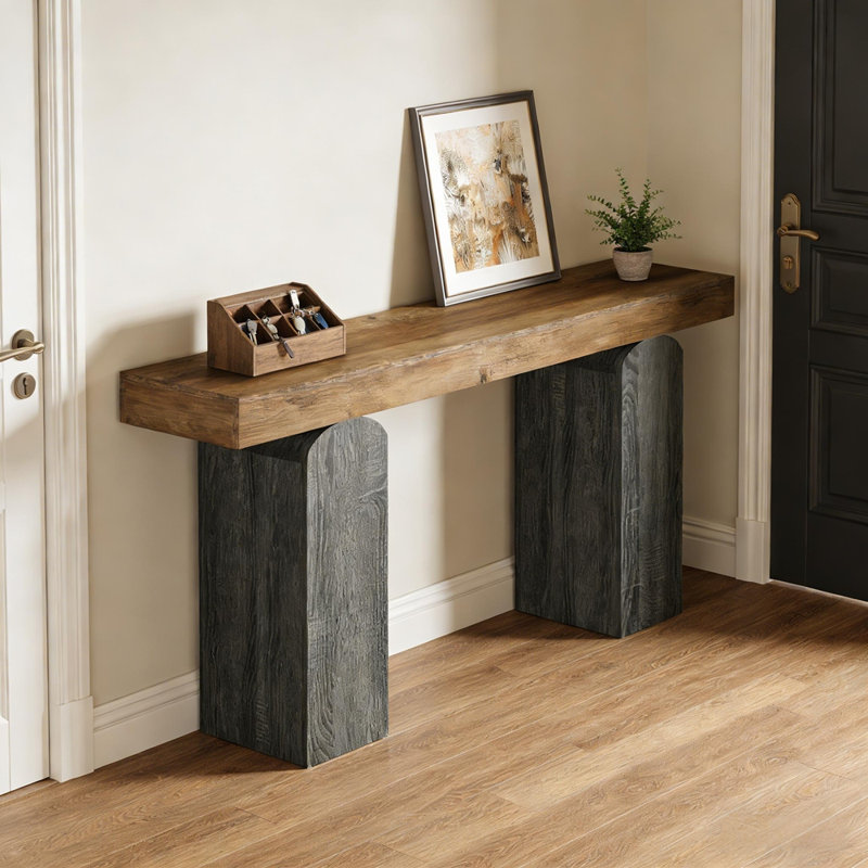 Contemporary Style Console Table,Entryway Table,Couch Table, Brown/Gray