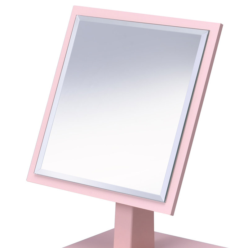 Miroir de maquillage moderne sur un piédestal, Rose