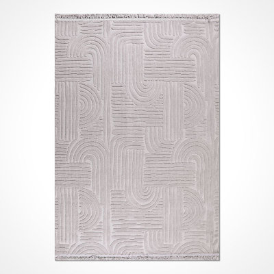Tapis beige moderne lavable à la machine