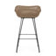Ensemble de 2 tabourets de bar d'extérieur - siège en épingle à cheveux en osier de 29,25 po, brun clair + coussin beige