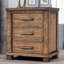 Table de chevet rustique en bois massif récupéré à trois tiroirs Rustic-798542215
