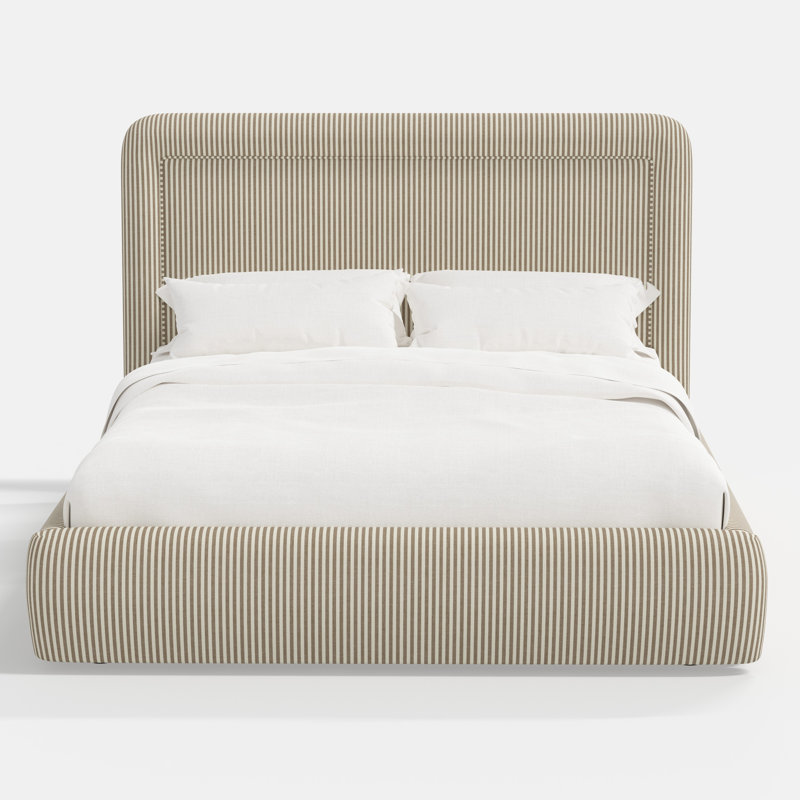 Stoffer Home x Cloth and Co. Marisa Bed, King, Jane Stripe Burlap