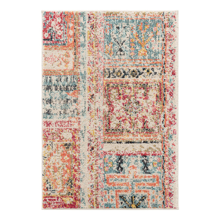 Tapis abstrait multicolore Ector
