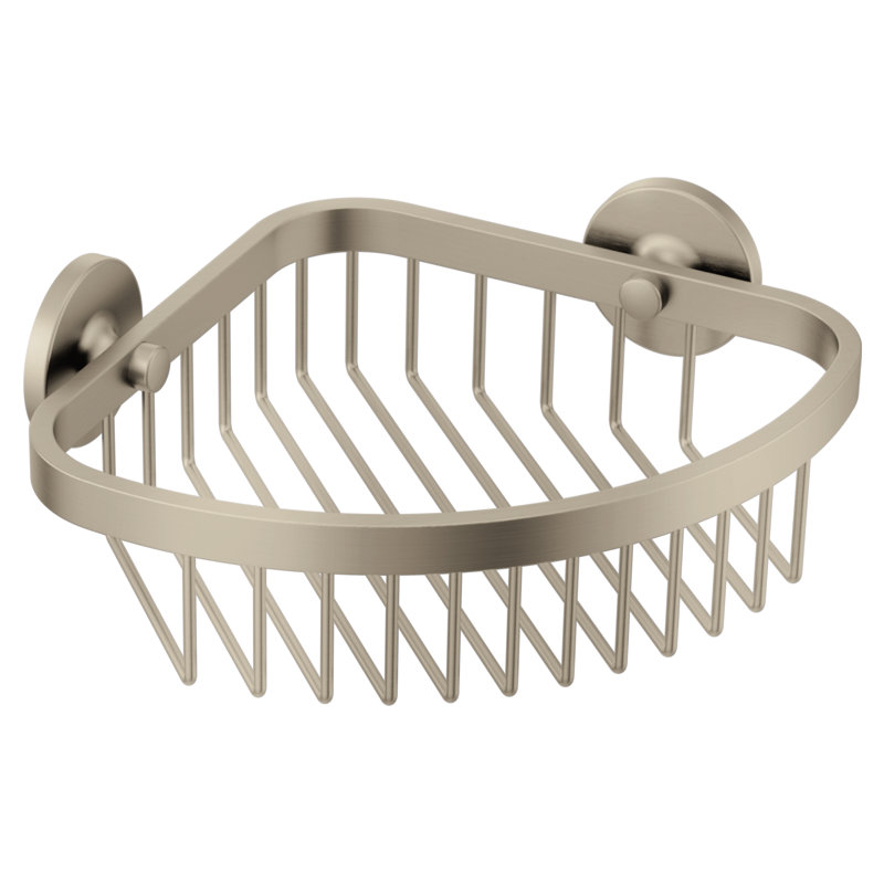 Panier de douche en acier inoxydable percé et vissé, Nickel brossé