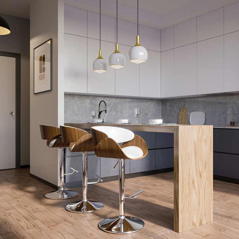 Tabouret de bar pivotant réglable - blanc, Blanc