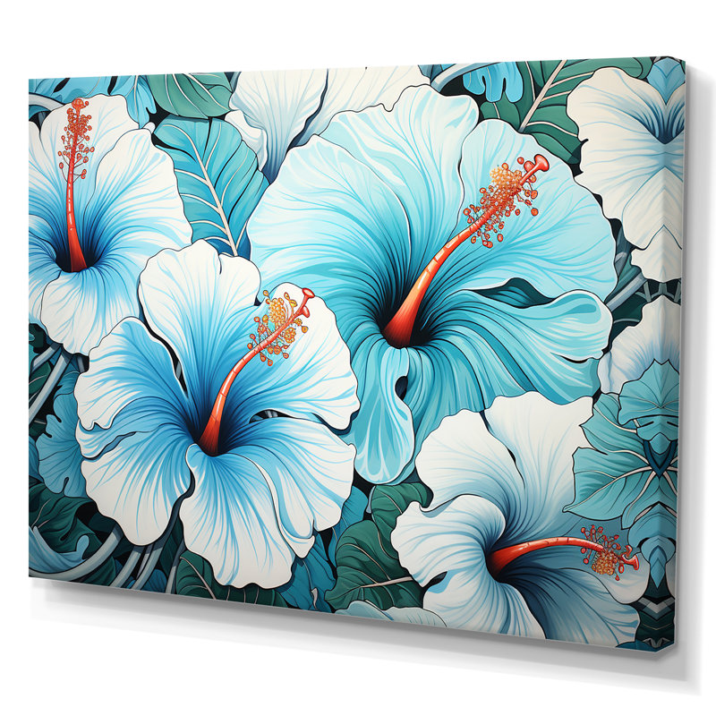 «Blue and White Morning Glory Garden Symphony 1 - Morning Glory», art mural, Toile tendue, H 40 po x l 30 po x P 1,5 po