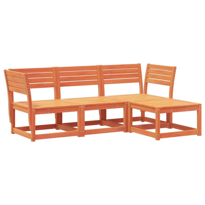 Callihan 533.4cm Wide L-Shaped Patio Sectional Set, Wax Brown