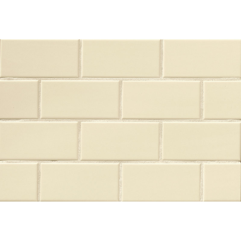 Nantucket 3" x 6" Ceramic Subway Tile, Glossy Biscuit