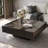 35'' Solid Wood Black Modern Square Coffee Table with 2-Way Hidden Storage Drawers, Fluted Details,Parquet,Wood Grain Top Cocktail Table-486884778-486884779