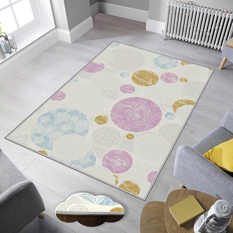Tapis de qualité supérieure imprimé en 3D, 4,6 x 7,2 pieds, 1% polyester, hauteur de poils de 0,3 pouce | Antibactérien, antidérapant, dessous lavable à la machine | Parfait pour le salon, la chambre à coucher et les aires de jeux pour enfants, durable et élégant