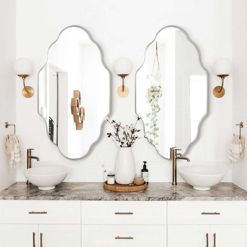 Marietherese Wall Mirror, 46" x 26", Silver