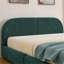 Base de lit tapissier grand format de style moderne et minimaliste - tissu à fils circulaires, tête de lit haute incurvée, support de pieds robuste et rangement à roulettes, matelas non inclus-209247894-209247914