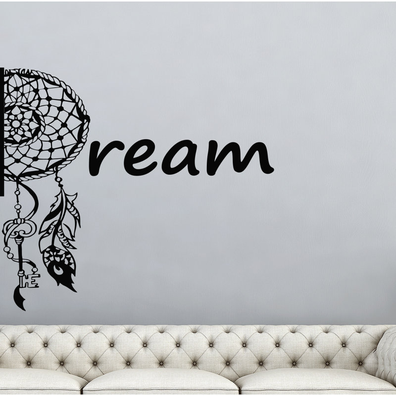Décalcomanie murale Dreamcatcher, Noir, H 32 po x l 36 po