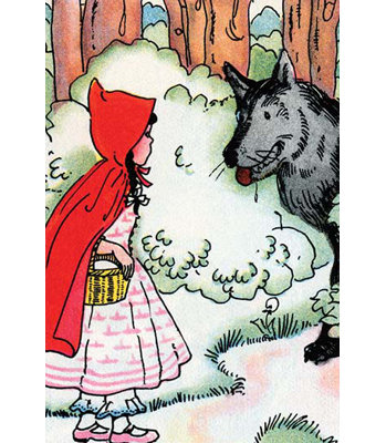«Little Red Riding Hood Meets the Wolf» par Julia Letheld Hahn, impression