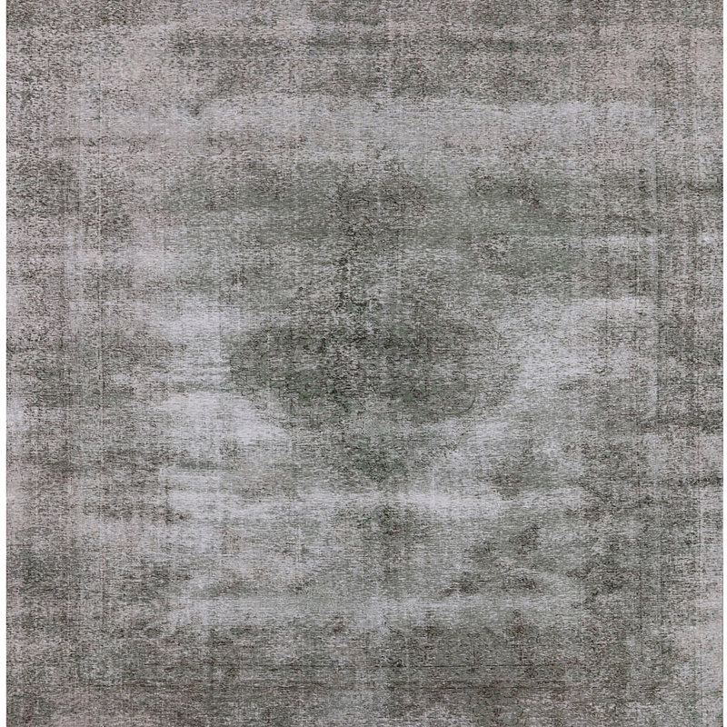 Tapis gris abstrait Sely, Carré 4 pi