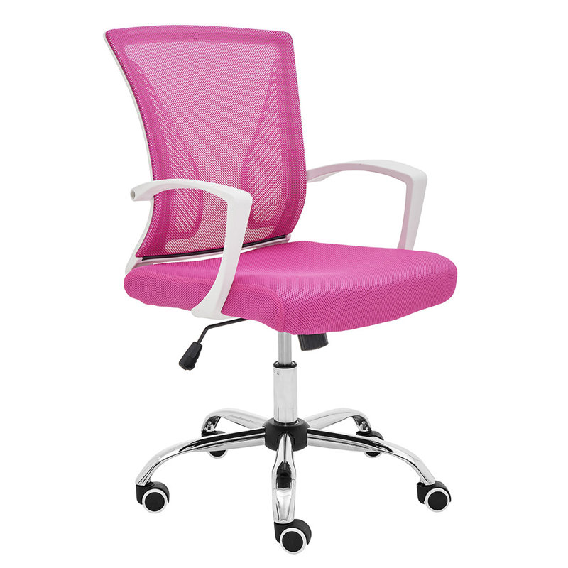 Chaise de travail en filet Mashea, Rose, Blanc