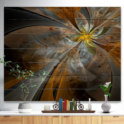 " 'Symmetrical Yellow Fractal Flower' "