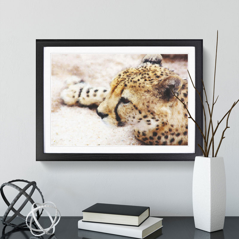 Cheetah Vol.1 - Framed Print, 27cm H x 36cm W x 2cm D, Black Framed