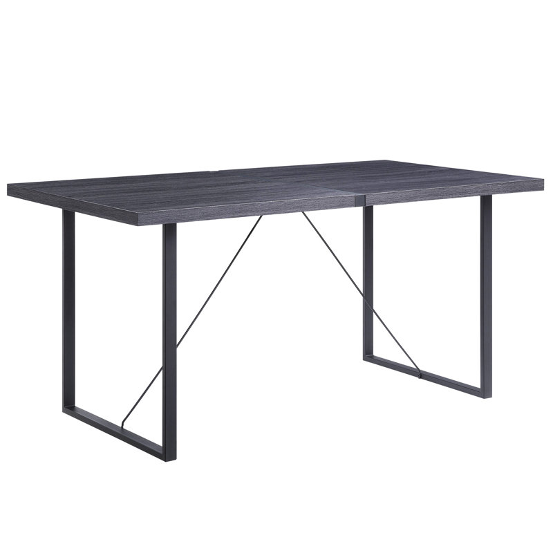 Chêne gris et option de salle à manger noire, base rectangulaire et stable pour une table longue durée