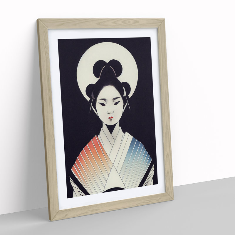 Artful Geisha No.1 1 Piece Single Picture Frame Wall Art, 64cm H x 46cm W x 2cm D, Oak Framed