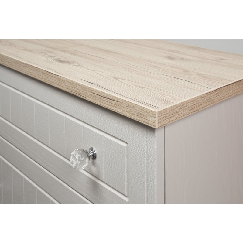 Fully Assembled Zenfield 4 Drawer Chest, Kashmir Ash/Bordeaux Oak