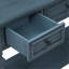 Console de style rétro classique avec trois tiroirs supérieurs et une tablette inférieure de style ouvert, facile à assembler (bleu marine)-129705168