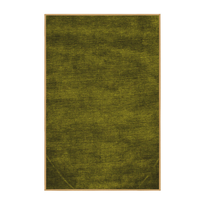 Tapis brun uni en laine et polyester tissé à la machine Dulcine, Rectangle 2 pi x 3 pi