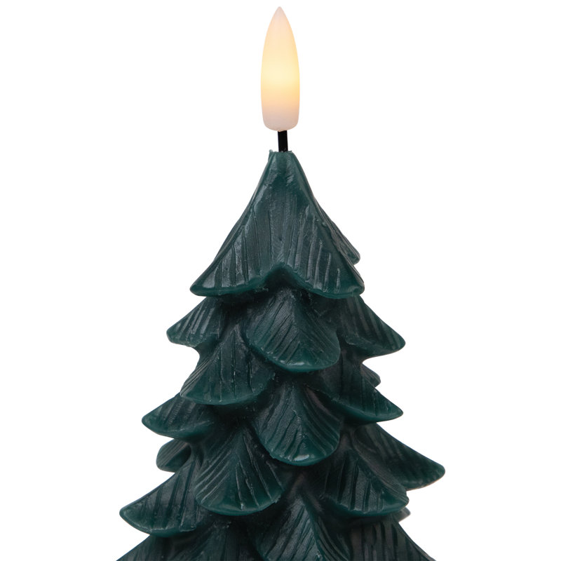 Bougies pour arbre de Noël sans flamme DEL scintillantes - 7,25 po - vert - ensemble de 3, Vert