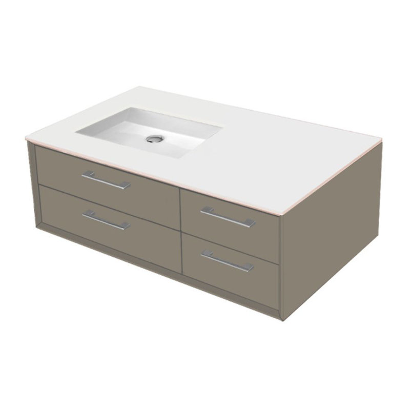 Gemelli 36'' W Vanity Top, Polished White