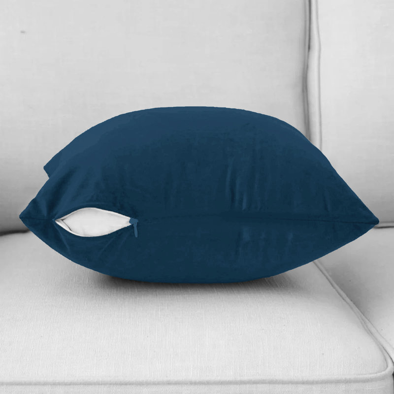 Luxury Velvet Soft Decorative Throw Cushion Cover Set of 8 Cases , Navy Blue