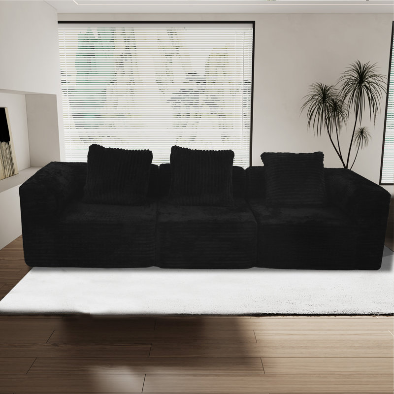 Canapé modulaire en velours moelleux Boneless