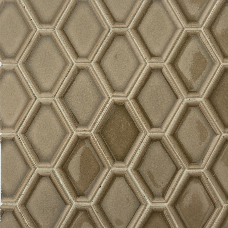 Carrelage mural mosaïque en céramique biseauté 3 "x 4" Miele, Noyer cendré