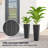 Set Of 2 Outdoor Tall Planters, 23.6 Inch Rattan-look Plastic Flower Pots With Drainage Holes-1728088966