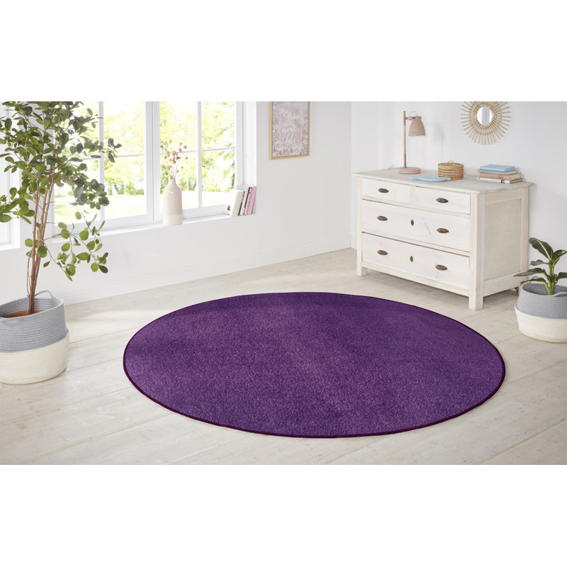 Tufted Purple Rug, Round 133cm