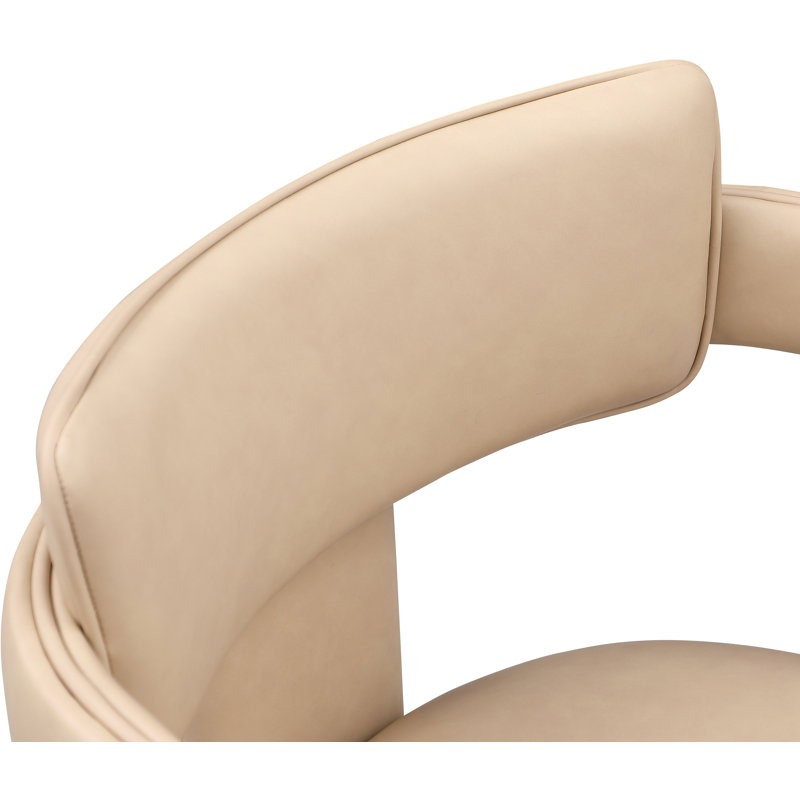 Exilda Vegan Leather Dining Chair, Tan Vegan Leather