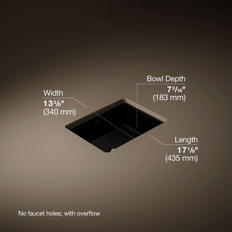 Under-Mount Bathroom Sink, Black