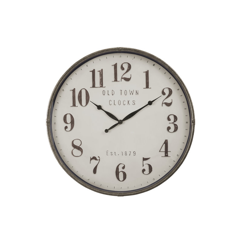 Clocks, 30" Round, Large Oversized, Wall Clock, Brown, Transitional