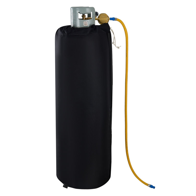 Couverture chauffante pour réservoir de propane isolée pour bouteilles de 100 lb, chauffe-eau électrique de 280 W avec thermostat fixe (90 ° F maximum), housse imperméable Oxford