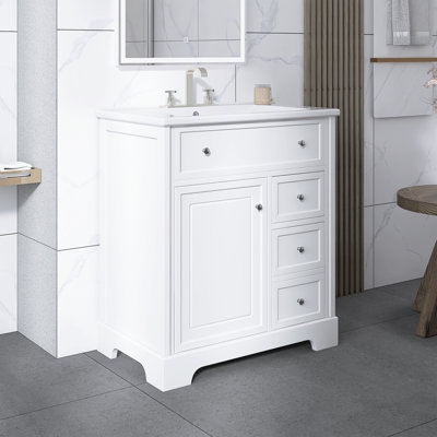 Meuble-lavabo autoportant de 30 po avec comptoir d'évier
